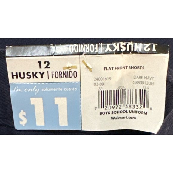 George Brand Navy Blue Flat Front Shorts Cotton Blend Boy's Size Husky 12 (NWT) - Picture 6 of 16